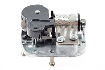 Music box melody mechanism / Music box melody mechanism on white background.