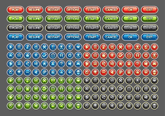 Shiny buttons for creating video games set 5