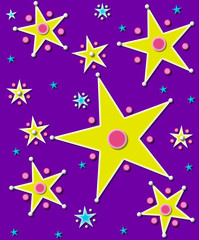 Obraz premium Stars and planets on purple