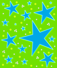 Stars Abound Watercolor green and blue