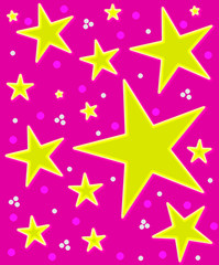 Obraz premium Stars Abound Watercolor on Pink