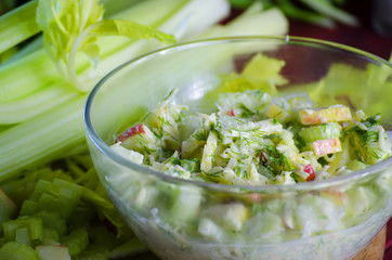 Salad of celery and apple