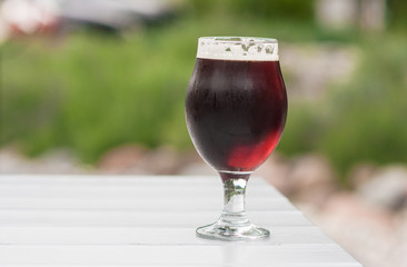 Glass of red beer