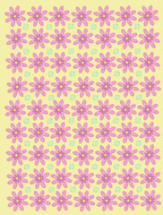 Yellow With Pink Daisies