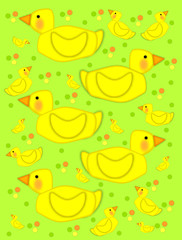 Bathtime duck on green