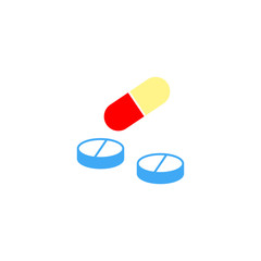 Pills and tablets solid icon, medicine, vector graphics, a colorful linear pattern on a white background, eps 10.