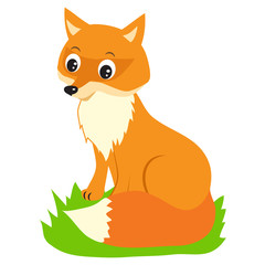 Fototapeta premium Fox Vector Illustration. Fox Vector. Fox On A White Background. Wild Beautiful Fox. Fox Animal. Vector Fox. Stock Image Fox. Fox Animal Sticker.