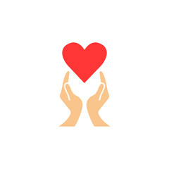 Heart with hands solid icon,  healtcare sign, vector graphics, a colorful linear pattern on a white background, eps 10.