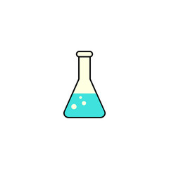 Chemical solid icon,  laboratory glass sign, vector graphics, a colorful linear pattern on a white background, eps 10.