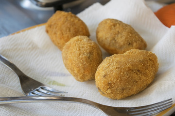 homemade croquettes of rice