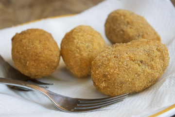 homemade croquettes of rice