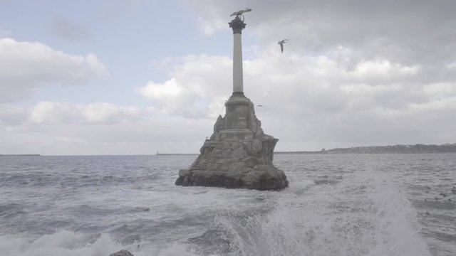Stormy sea. Video recorded on a Sony camera with a frequency of 250 frames per second (S-Log2). S-Log2 is a gamma curve that keeps the image flat for grading.