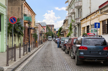 The narrow street of the old tower