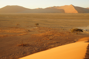Fototapeta na wymiar Blick von der Düne 45, Sossusvlei, Namibia