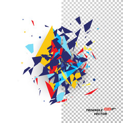 Fototapeta premium Abstract composition, paint blob tessallation font texture, grunge patch triangle parts construction, stain blotch deco, blur blot wallpaper, smudge streak miniature, brush stroke screen saver, EPS 10