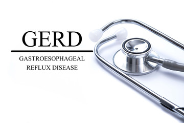 Page with GERD (Gastroesophageal Reflux Disease) on the table wi