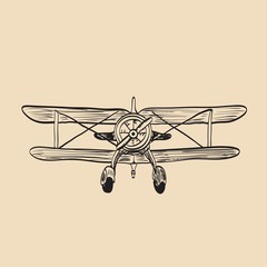 Small plane vector drawing isolated on white background © credon2012