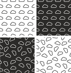 Weather Forecast Cloud Aligned & Random Seamless Pattern Set