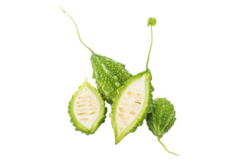 Bitter melon on white background
