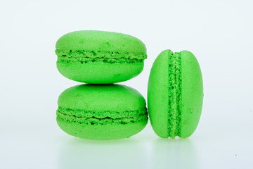 Sweet Macaroon or macaron on white background.