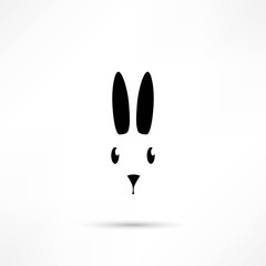 Rabbit Silhouette. Easter. Bunny head