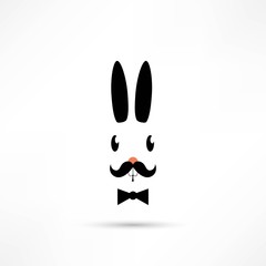 Rabbit Silhouette. Easter. Bunny head