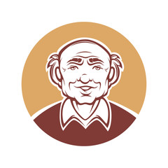 vector portrait of old man..