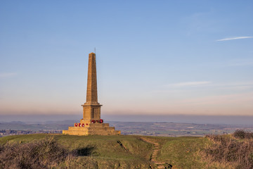 Ham Hill War Memorial near Yeovil in Somerset in England