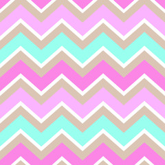chevron turquoise white pink brown seamless pattern vector