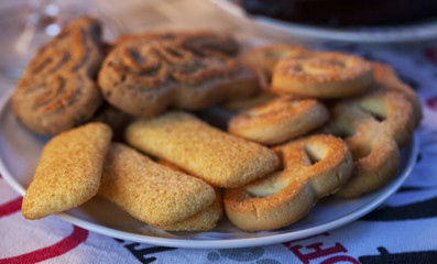 Biscuits for breakfast over a plate