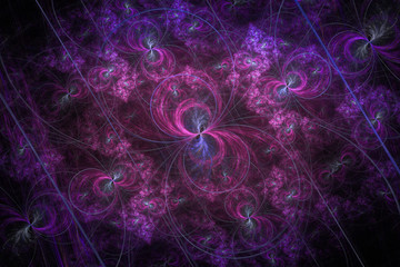 Fractal blue purple circle black