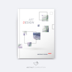 Abstract composition, blue, violet square construction font texture, box block section surface, white a4 brochure title sheet, creative figure vector art, commercial offer, banner form, flyer fiber
