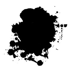 Abstract black ink blot background.