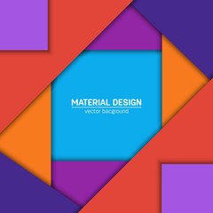 Vector material design background. Abstract creative concept layout template. For web and mobile app, paper art illustration, style blank, poster, booklet. Motion wallpaper element. Flat ui.