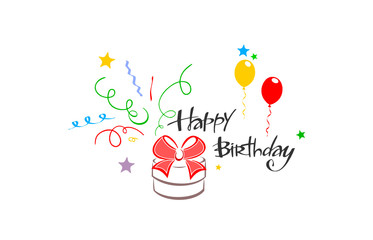 Coloured Happy Birthday Card