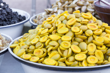 Pickled fruits ,preserve Fruit in the local market of Thailand, food snack