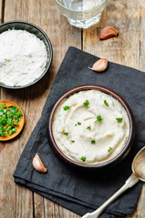 Ricotta roasted garlic mashed cauliflower
