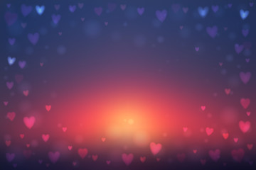 Abstract hearts lights background