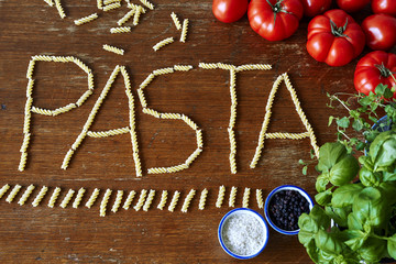 fusilli pasta tomatoes and herbs