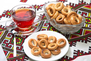 Bagels and cup of tea.