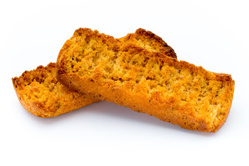 Crumbs of bread croutons. Eco food.