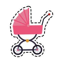 baby carriage icon over white background. colorful design. vector illustration