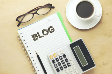 BLOG Text written on notebook