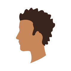 profile of man cartoon icon over white background. colorful design. vector illustration