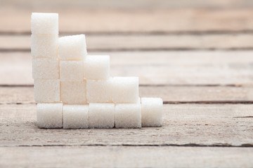 refined sugar put by a pyramid.