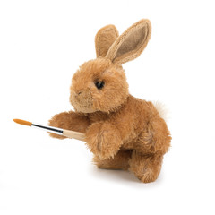 Rabbit toy with a brush