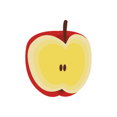 slice of apple fruit icon over white background. colorful design. vector illustration