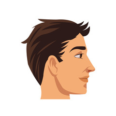 man face cartoon icon over white background. colorful design. vector illustration