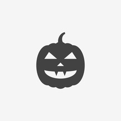 Halloween pumpkin monochrome icon