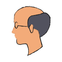 old man face cartoon icon over white background. colorful design. vector illustration